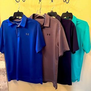 Lot of 4 Men’s Large Under Armour Polos